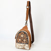ADBGA612 American Darling Tooled Cowhide Leather Sling Bag-Western Floral Crossbody