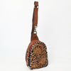 ADBGA613 American Darling Buck Stitched Floral Carved Hair-On Leather Sling Bag