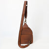 ADBGA613 American Darling Buck Stitched Floral Carved Hair-On Leather Sling Bag