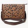 ADBGA614 American Darling Hand Tooled Floral Carved Genuine Leather Small Cross body Bag