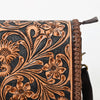ADBGA614 American Darling Hand Tooled Floral Carved Genuine Leather Small Cross body Bag