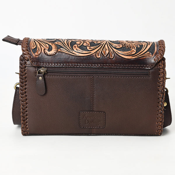 ADBGA614 American Darling Hand Tooled Floral Carved Genuine Leather Small Cross body Bag