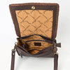 ADBGA614 American Darling Hand Tooled Floral Carved Genuine Leather Small Cross body Bag