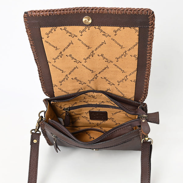 ADBGA614 American Darling Hand Tooled Floral Carved Genuine Leather Small Cross body Bag