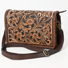 ADBGA614 American Darling Hand Tooled Floral Carved Genuine Leather Small Cross body Bag