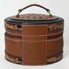 ADBGA615 American Darling Hand Tooled Genuine Leather Jewelry Case Floral Carved