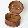 ADBGA615 American Darling Hand Tooled Genuine Leather Jewelry Case Floral Carved
