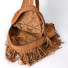 ADBGA616 American Darling Hand Tooled Floral Carved Genuine Leather Fringe Backpack