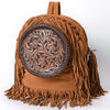 ADBGA616 American Darling Hand Tooled Floral Carved Genuine Leather Fringe Backpack