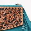 ADBGA618 American Darling Hand Tooled Genuine Leather Fringe Small Cross body Bag