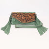 ADBGA618 American Darling Hand Tooled Genuine Leather Fringe Small Cross body Bag