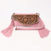 ADBGA618 American Darling Hand Tooled Genuine Leather Fringe Small Cross body Bag