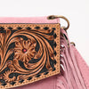 ADBGA618 American Darling Hand Tooled Genuine Leather Fringe Small Cross body Bag