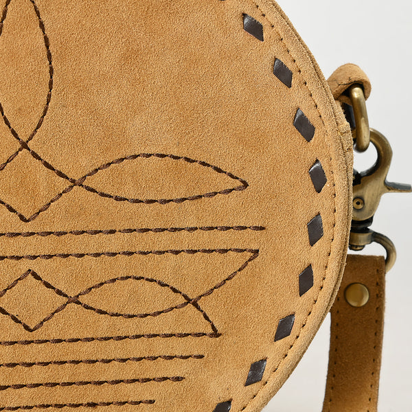 ADBGA620 American Darling Boot Stitched Genuine Suede Leather Canteen Bag