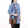 ADBGA621 American Darling Hand Tooled Hair-On Cowhide Genuine Leather Tote Bag