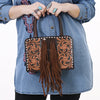 ADBGA621 American Darling Hand Tooled Hair-On Cowhide Genuine Leather Tote Bag
