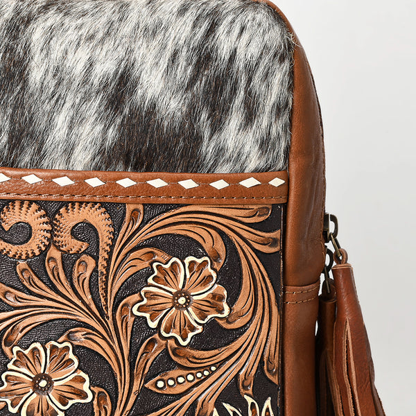 ADBGA624 American Darling Cowhide Sling with Sunflower Tooled Leather & Fringe Tassel