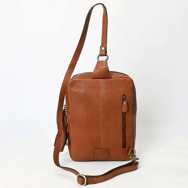 ADBGA624 American Darling Cowhide Sling with Sunflower Tooled Leather & Fringe Tassel