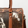 ADBGA625 American Darling Hand Tooled Hair-On Cowhide Genuine Leather Speedy Bag