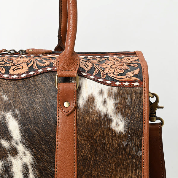 ADBGA625 American Darling Hand Tooled Hair-On Cowhide Genuine Leather Speedy Bag