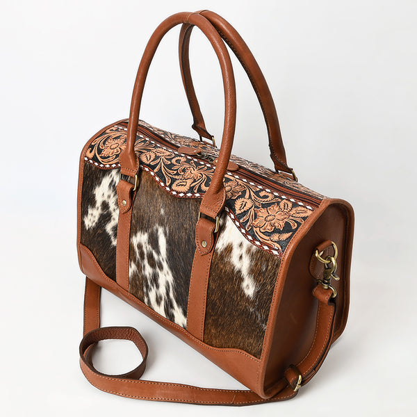 ADBGA625 American Darling Hand Tooled Hair-On Cowhide Genuine Leather Speedy Bag