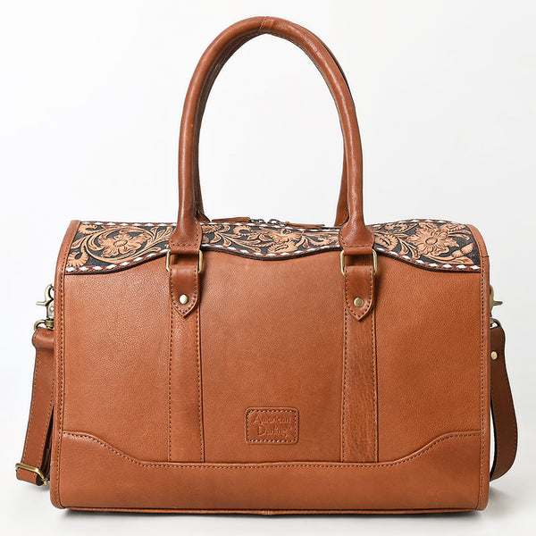 ADBGA625 American Darling Hand Tooled Hair-On Cowhide Genuine Leather Speedy Bag