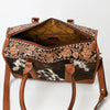 ADBGA625 American Darling Hand Tooled Hair-On Cowhide Genuine Leather Speedy Bag