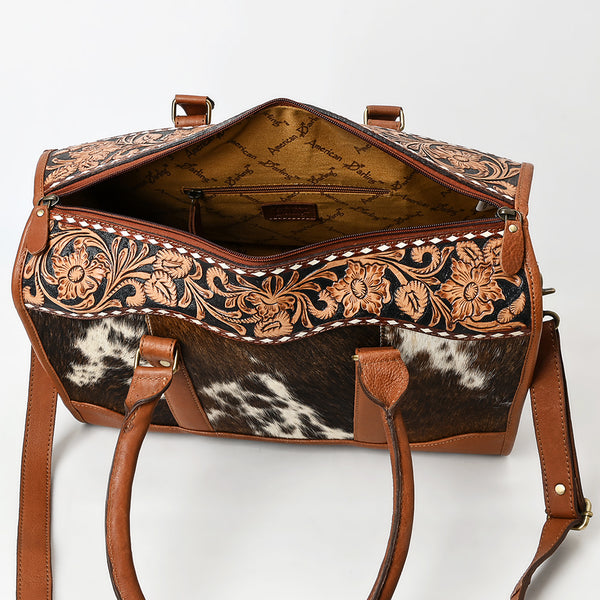 ADBGA625 American Darling Hand Tooled Hair-On Cowhide Genuine Leather Speedy Bag