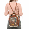 ADBGA626 American Darling Hand Tooled Hair-On Cowhide Genuine Leather Backpack