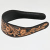 ADABA101 American Darling Tooled Western Leather Floral Carved Hair Band