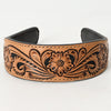 ADABA104 American Darling Western Leather Floral Carved Hair Band