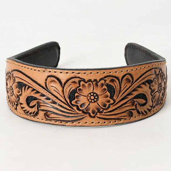 ADABA104 American Darling Western Leather Floral Carved Hair Band