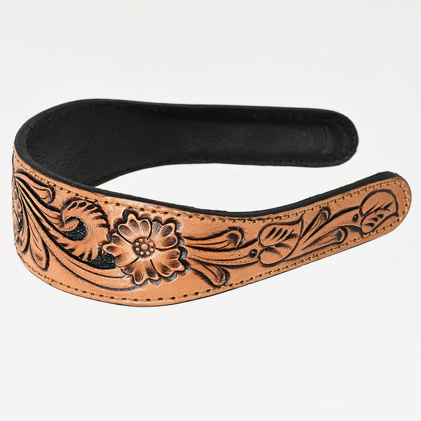 ADABA104 American Darling Western Leather Floral Carved Hair Band