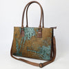 ADBG1561 American Darling Western Genuine Leather Crocodile Embossed Tote Bag