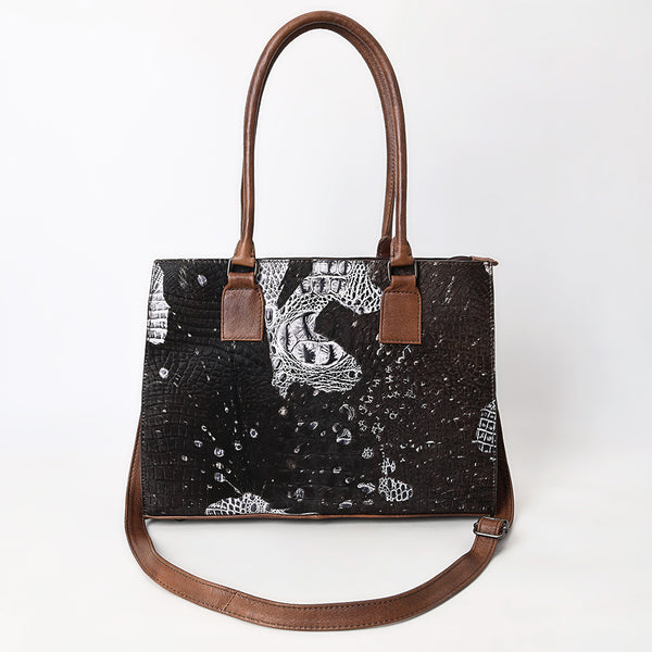 ADBG1561 American Darling Western Genuine Leather Crocodile Embossed Tote Bag