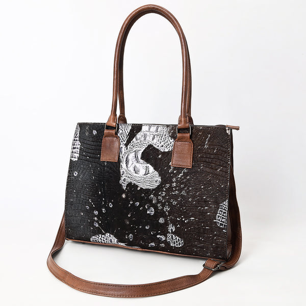 ADBG1561 American Darling Western Genuine Leather Crocodile Embossed Tote Bag