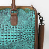 ADBG1562 American Darling Western Leather Crocodile Embossed Speedy Bag | Premium Genuine Leather Travel Duffel Bag