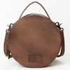 ADBG1563 American Darling Western Genuine Leather Canteen Bag | Crocodile Embossed Round Crossbody