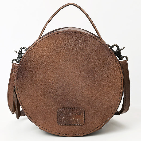 ADBG1563 American Darling Western Genuine Leather Canteen Bag | Crocodile Embossed Round Crossbody