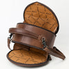 ADBG1563 American Darling Western Genuine Leather Canteen Bag | Crocodile Embossed Round Crossbody
