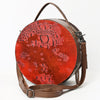 ADBG1563 American Darling Western Genuine Leather Canteen Bag | Crocodile Embossed Round Crossbody