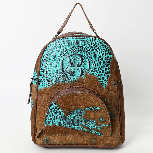 ADBG1564 American Darling Western Backpack Bag Handcrafted from Crocodile Embossed Genuine Leather