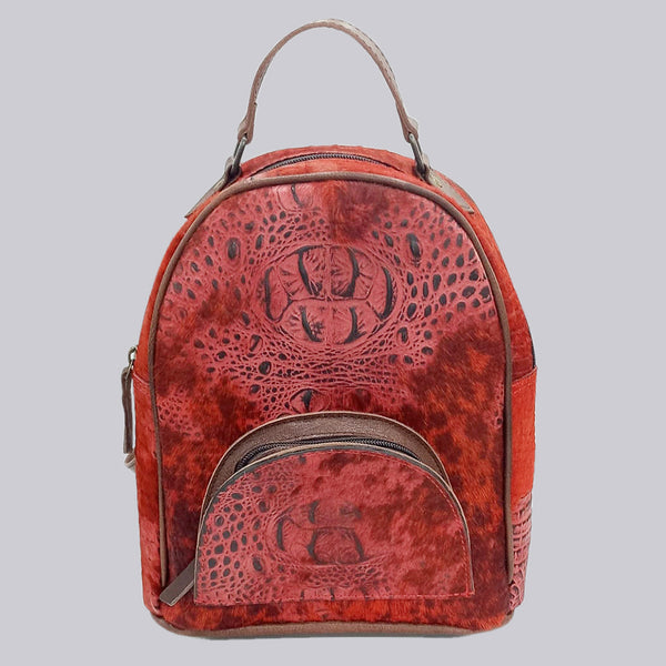 ADBG1564 American Darling Western Backpack Bag Handcrafted from Crocodile Embossed Genuine Leather