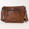 ADBG1565 American Darling Western Leather Crossbody Bag with Fringe & Croc Embossed Detailing