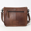 ADBG1565 American Darling Western Leather Crossbody Bag with Fringe & Croc Embossed Detailing