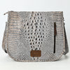 ADBG1566 American Darling Western Leather Crossbody Bag with Hand Tooled Floral Carving