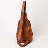 ADBG1568A American Darling Western Leather Sling Bag with Hand Tooled Floral Detailing & Fringe