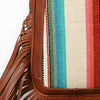ADBG1568B American Darling Western Leather Sling Bag with Fringe and Hand Woven Saddle Blanket