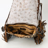 ADBGM477 Cowhide & Leather Western Fringe Messenger Bag - Western Concho Bag with Turquoise Accent