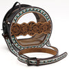 ADBGZ873 Clear Canteen Western Bag with Hand-Tooled Leather & Turquoise Inlay | American Darling